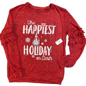 NWT Disney The Happiest Holiday on‎ Earth Sz Small Light Sweater/Sweatshirt